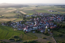View of the streets and houses in the residential areas in Alleshausen in the state Baden-Wuerttemberg, Germany