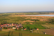 Village view at Federseee in Alleshausen in the state Baden-Wuerttemberg, Germany
