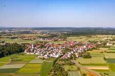 Aerial view of District Mähringen in Kusterdingen in the state Baden-Wuerttemberg, Germany