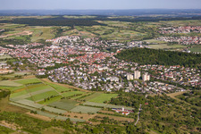 City area with outside districts and inner city area in Herrenberg in the state Baden-Wurttemberg, Germany