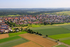 View of the town from the south in Deckenpfronn in the state Baden-Wuerttemberg, Germany