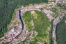 Village on the banks of the area Enz - river course in Neuenbuerg in the state Baden-Wurttemberg