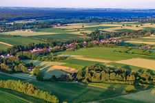 Village view in the morning from the northeast in Vollmersweiler in the state Rhineland-Palatinate, Germany