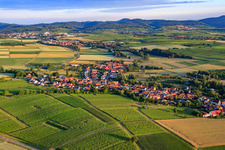 Village view in the morning from the east in Oberhausen in the state Rhineland-Palatinate, Germany