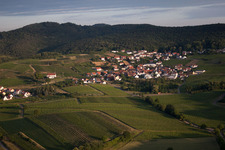 District Gleiszellen in Gleiszellen-Gleishorbach in the state Rhineland-Palatinate, Germany seen from above