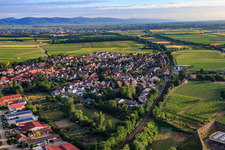 Aerial view of Commercial area in the Gerlachsgärten in Insheim in the state Rhineland-Palatinate, Germany