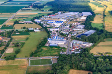 Aerial view of Horst industrial area in the district Minderslachen in Kandel in the state Rhineland-Palatinate, Germany