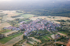 Village view in the district Buechelberg in Woerth am Rhein in the state Rhineland-Palatinate seen from above