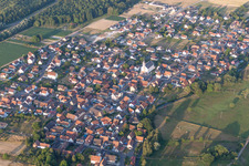 Aerial view of Highway route franzoesischen A35 in in Leutenheim in Grand Est, France
