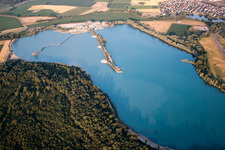 Aerial view of Quarry lake in Soufflenheim in the state Bas-Rhin, France