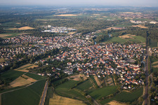 Drusenheim in the state Bas-Rhin, France from the drone perspective