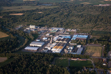 Aerial view of Drusenheim in the state Bas-Rhin, France