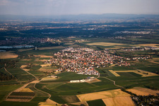 Kilstett in the state Bas-Rhin, France viewn from the air