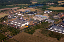 Industrial estate and company settlement on Flugplatz KOHLER Maschinenbau GmbH in Lahr/Schwarzwald in the state Baden-Wurttemberg, Germany