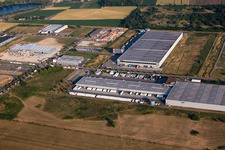 Industrial estate and company settlement on Flugplatz KOHLER Maschinenbau GmbH in Lahr/Schwarzwald in the state Baden-Wurttemberg, Germany
