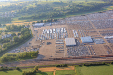 Mercedes-Benz AG hall in the parking lot of MOSOLF Logistics & Services GmbH, branch Kippenheim in Kippenheim in the state Baden-Wuerttemberg, Germany
