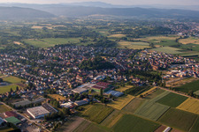 Town View of the streets and houses of the residential areas in Mahlberg in the state Baden-Wurttemberg, Germany