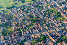 Aerial view of Main Street x Castle Street in the district Orschweier in Mahlberg in the state Baden-Wuerttemberg, Germany