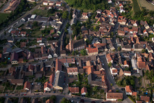 Bird's eye view of Eichstetten am Kaiserstuhl in the state Baden-Wuerttemberg, Germany