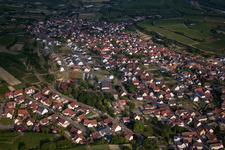 Drone recording of Eichstetten am Kaiserstuhl in the state Baden-Wuerttemberg, Germany