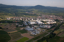 Town View of the streets and houses of the residential areas in Boetzingen in the state Baden-Wurttemberg, Germany