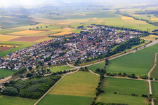 View of the town from the west in the district Hausen an der Möhlin in Bad Krozingen in the state Baden-Wuerttemberg, Germany