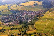 Village view from the northwest in the district Britzingen in Müllheim im Markgräflerland in the state Baden-Wuerttemberg, Germany