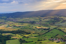Arable and meadow landscape in Grebenhain in the state Hesse, Germany