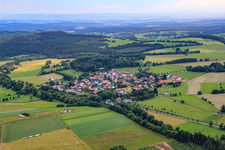 Village view from the east in the district Hartmannshain in Grebenhain in the state Hesse, Germany
