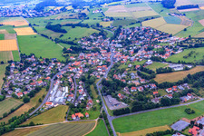 Village view from the southwest in the district Weyhers in Ebersburg in the state Hesse, Germany