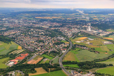 Course of the B27 around the and Ziehers in the district Lehnerz in Fulda in the state Hesse, Germany