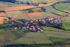 Village view from the east in the district Malkes in Fulda in the state Hesse, Germany
