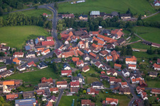 Aerial view of Village view in the district Kleinlüder in Großenlüder in the state Hesse, Germany