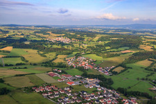 Village view from the northeast in the district Poppenrod in Hosenfeld in the state Hesse, Germany