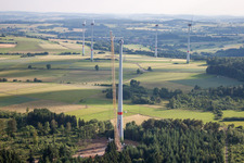 Construction site for wind turbine installation in Freiensteinau in the state Hesse, Germany