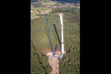 Construction site for wind turbine installation in Freiensteinau in the state Hesse, Germany