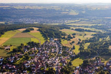 From the east in the district Udenhain in Brachttal in the state Hesse, Germany
