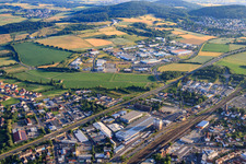Birkenhain industrial estate with Litens Automotive GmbH & Co KG and Poppe Elastomertechnik GmbH - Plant Gelnhausen in Gelnhausen in the state Hesse, Germany