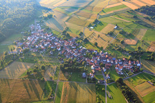 Aerial view of Village view from the south in the district Michelau in Büdingen in the state Hesse, Germany