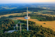 Aerial view of Hoherodskopf summer toboggan run in the district Breungeshain in Schotten in the state Hesse, Germany