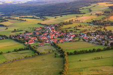 Aerial view of Village view from the north in the district Herchenhain in Grebenhain in the state Hesse, Germany