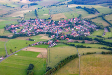 Aerial view of From the northeast in the district Bermuthshain in Grebenhain in the state Hesse, Germany