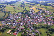 Aerial view of Village view from the west in the district Hutten in Schlüchtern in the state Hesse, Germany