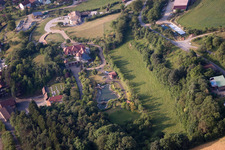 Aerial view of Oberleichtersbach in the state Bavaria, Germany