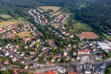 Town View of the streets and houses of the residential areas in Wildflecken in the state Bavaria, Germany