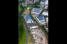 Industrial estate and company settlement with Roland Böhm Karosserie-und Fahrzeugbau GmbH & Co. KG in the district Welkers in Eichenzell in the state Hesse, Germany