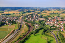 Motorway tunnel Neuhof of the A66 under the railway tracks in the district Opperz in Neuhof in the state Hesse, Germany