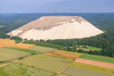 Aerial photograpy of Monte Kali - spoil heap of K+S Minerals and Agriculture GmbH, plant Neuhof-Ellers in Neuhof in the state Hesse, Germany