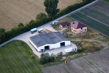 Aerial view of Weingartenstr in the district Eppstein in Frankenthal in the state Rhineland-Palatinate, Germany
