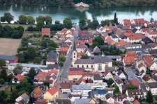 Aerial photograpy of City view of the city area of in the district Roxheim in Bobenheim-Roxheim in the state Rhineland-Palatinate
